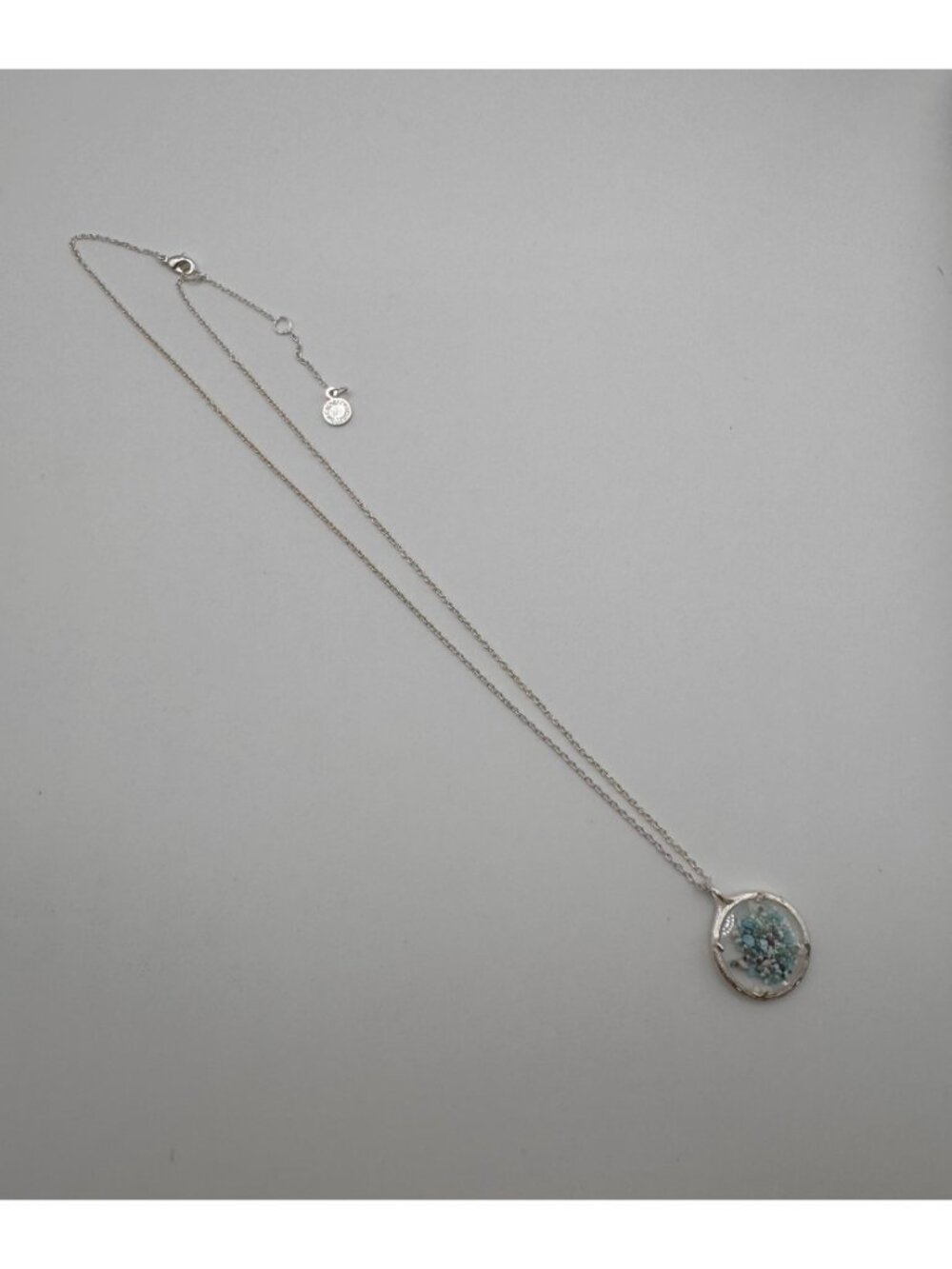 Catherine Weitzman Birthstone Turquoise Shaker Necklace Silver Tone Signed - Picture 3 of 5